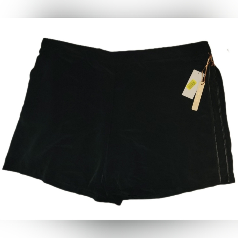 Plus Sz 3X Gibson Latimer Black Dressy Activewear Shorts Slash Pockets Elastic